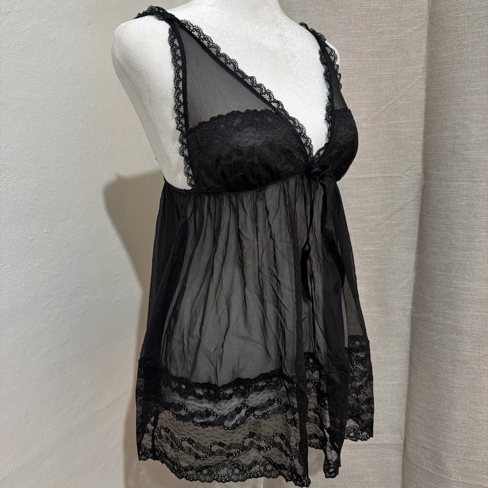 Victoria's Secret Black Lace Chemise